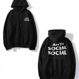 Tasarımcı Antis Hoodie Avrupa Erkekler Triko Kadın Tişörtü Socials Asscer Hoodie Pamuk Etiketleri Hip Hop Mektupları Baskılı Büyük Boy Moda Ceket