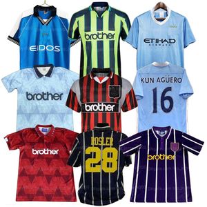 93 94 Классические футбольные майки Retro 1998 99 2011 City 95 11 12 Wembley Clough Kinkladze Tevez Kun Agüero Kompano Dzeko Пользовательское имя Номер