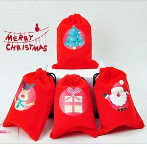 Kreative Weihnachts-Segen-Tasche, 8 Stile, Weihnachts-Geschenktüte mit Kordelzug, Flanell-Süßigkeitsbeutel, Weihnachtsbedarf, Großhandel C0803x04