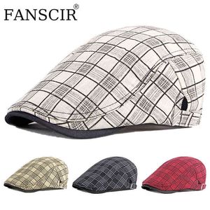 Beret Hat Spring Summer Summer Summer Vintage Salping Subsined Top Newspaper Boy Caps Homem Men respirável Cap de pato Ajustável Pato de peixe Capinho plano para J220722