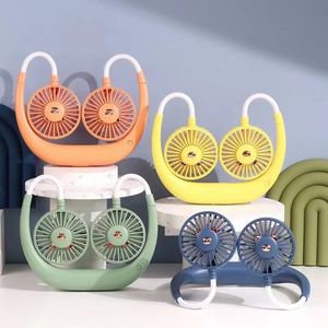 Usb charging fan neck fans for men and women outdoor sports cute portable small mini electric fan