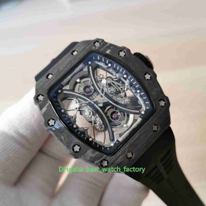 最高品質の時計の販売44mm x 50mm RM53-01 Pablo Mac Donough Skeleton ntptカーボン繊維透明機械自動323n