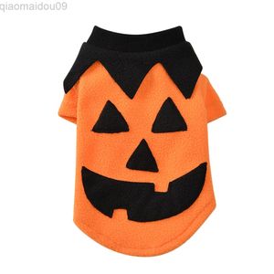 Halloween Pumpkin Pet wchodzi miękki polarowy płaszcz dla psów ET Sweter ciepłe ubrania dla zwierząt dla małych i średnich psów koty xs-xxl l220810