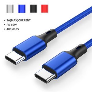 Быстрые кабели для сотовых телефонов 1 м 1,5 м 2 м 3 м Type c Micro Плетеный сплав PD USB-кабели для Samsung s10 s20 s21 note 20 htc lg xiaomi usb-c зарядный кабель