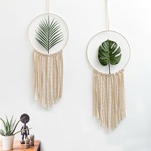 Macrame Dream Catcher Mandala Tapestry Wall Hanging Handvävd vardagsrum sovrum dekoration bröllop boho dekor y200324