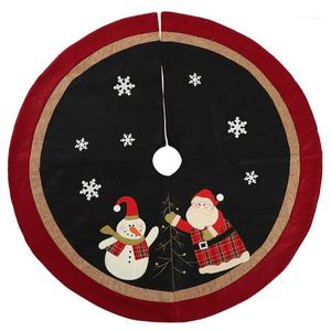 Juldekorationer 1 st 120 cm Snowman Merry Tree kjolar Santa Claus Year Home Decor mattan golvmatta