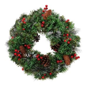 Decorative Flowers & Wreaths Wreath Door Hanging Garland With Frost Clover Artificial Flower Berries Halloween Thanksgiving Day DecorationDe