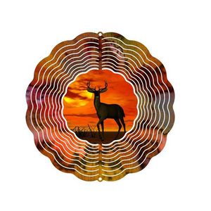 Sublimation Wind Spinner Sublimate Metal Painting 10inch Blank Metal Ornament Double Sides Blanks DIY Christmas Halloween Home Decorations DHL C072201