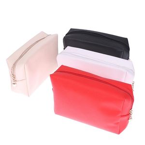 Cosmetic Bags & Cases Personalized Embroidery PU Leather Small Makeup Bag For Women Travel Pouch Toiletry Portable Water-Resistant