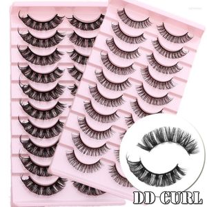 False Eyelashes Pairs 10-23mm Russian 3D Mink DD Curl Reusable Fluffy Natural Super Volume Lashes ExtensionsFalse Harv22