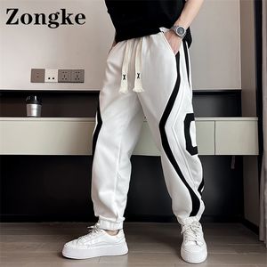 Men's Pants Zongke Streetwear Joggers Harem Chinese Size 3XL White Sweatpants Trousers Fashion Spring Arrivals 220826