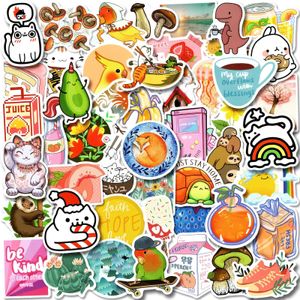 New Sexy 50PCS Foods Animals Cartoon Stickers DIY Bike Luggage Guitar Laptop Ins Waterproof Cool Graffiti Sticker Decals Classic Kids Toy