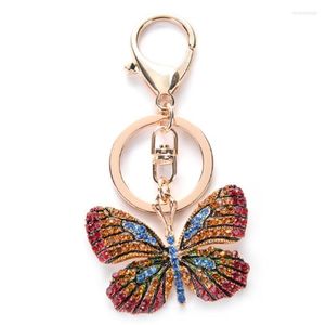 Keychains Fashion Keychain Keyring Blingbling Rhinestone Butterfly Key Chain Ring A203 Enek22