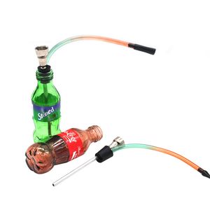 153mm Mini Portable Glass Water Smoking Pipes Cola Bottle Shape Hookah Easy Cleaning Tobacco Shisha Detachable Washable Water Bong Smoke Tool Accessory ZL1039