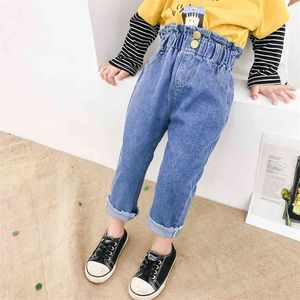 Mädchen Jeans Zerrissene Kinder Jeans Für Mädchen Rüschen Jeans Für Kinder Casual Stil Kinder Kleidung Frühling Herbst 210412