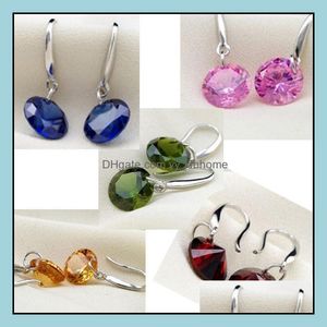 Brincos de lustres de lustres de j￳ias Sier Drop Crystal for Women Girl Party Gift Fashion Wholesale 0491WH entrega 2021 MQKFT