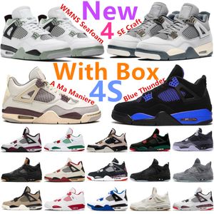 Blue Thunder 4 4S Craft Basketball Shoes Free Game Midnight Navy Seafoam Military Black Mens Designer Sneakers A Ma Maniere White Cement University Pink Top Quality