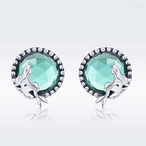 Stud Original Woman Jewelry Glass Crystal Earrings For 925 Sterling Silver Mermaid Girlfriend Gift Odet22 Farl22