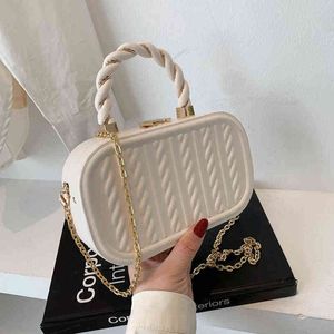 2021 Yeni Çanta Messenger Çanta Bayan Moda Zinciri Bayan Sling Çanta Macaron Renk PU Deri Kadınlar İçin Crossbody Çanta X220331