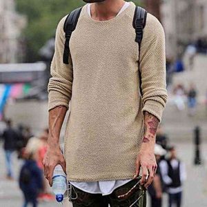 Men's Sweater Base Shirt Loose Casual Tops Knitted Slim Thermal Dress L220730