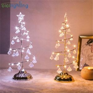 Gold Silver LED Christmas String Light Bedroom Decoration Table Lamp Warm White Cold Dekor Night LJ201018