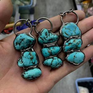 Wholesale raw turquoise necklace for sale - Group buy Pendant Necklaces Viking Style Raw Rock Mineral Natural Amethyst Fluorite Turquoise Energy Stone Vintage Copper PlatedPendant