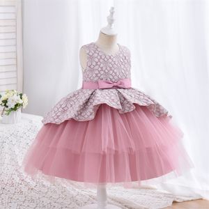 Wholesale tulle layered girls dresses for sale - Group buy Tuxedo Fashion Kid Girl Dress Bubble Floral Pattern Tulle Jacquard Layers Years Soft Flower Girl Dresses