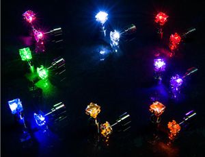 LED-Ohrringe, wechselnde Farbe, Party-Leucht-Ohrring, leuchtende glitzernde Ohrstecker, Weihnachts-Flash-Atmosphäre, individuelles Zubehör, quadratischer Diamant-Zirkonia-Schmuck