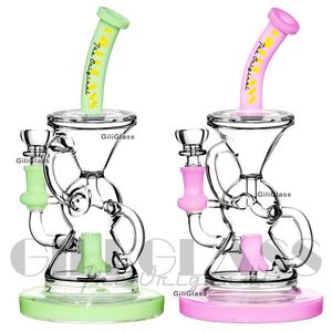 Återvinnare bong Heady Glass Bongs Inline Perc Water Pipes Dab Rig Wax Glass Pipe Oil Rigs Quartz Banger Percolator Bubbler Beaker Hookahs