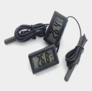 ミニデジタルLCD温度計器湿度計温度湿度計温度計プローブホワイトとブラック