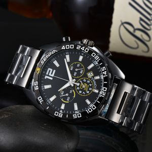 New Mens Watch Automatic Stainless Steel Ceramic Wristwatch Quartz Movement High Quality Metal Strap Fashion Multifunctional Waterproof Watch