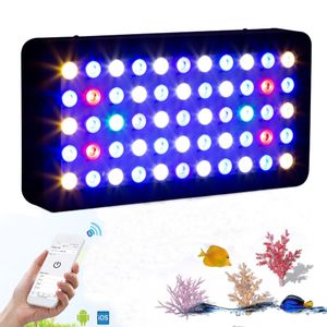 Full Spectrum LED Aquarium Light Bluetooth Control Dimmable Marine Grow Lights for Coral Reef Fish Tank Plant