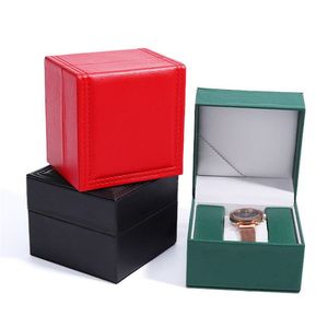 Caixa de couro de relógio de couro pu caixas de presente de exposição de relógio de relógio de relógio com travesseiro removível
