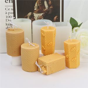 Vários favos de mel formas de velas molde de silicone para desktop decoração de desktop resina de aromaterapia de gesso 220721