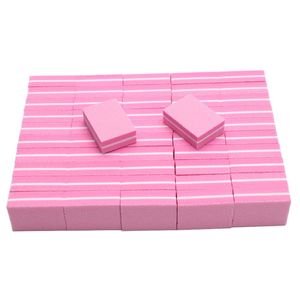 100Pcs Mini Nail File Nail Buffer Blocks Pink Sponge Nail Polishing Sanding Buffer Portable Small Files Sandpaper Manicure Tools 220620