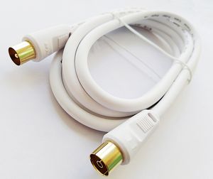 Cuprum 4N OFC Coaxial Audio Video TV PAL Male to Female RF Cable White Color 1.8m/1pcs