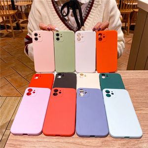 Heta fall iPhone 14 11 12 13 Pro Max Mini X Xs Max XR 6 7 8 Plus SE2020 Mobiltelefonfodral Frosted TPU Solid Color Soft Shell Material