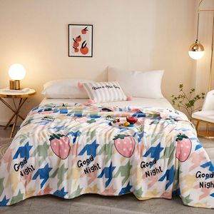 Blankets Direct Sales Vegan Green Thickened Warm Flange Fleece Blanket Upgrade Coral Cozy Plush Bedroom DecorBlankets