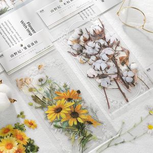 Листы подарочных упаковки/упаковка свежие цветочные прозрачные декоративные наклейки цветов цветы