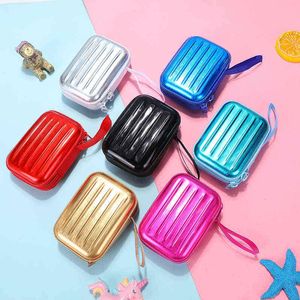 Cartoon Creative Tinplate Zero Purse Square Mini Key Zipper Bag Small Bag Children's Wallet Zero Purse 220712