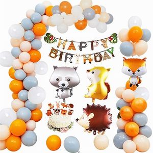 Wald-Dschungel-Wildtier-Luftballons, Girlandenbogen, Igel, Eichhörnchen, Waschbär, Folienballon, Kindergeburtstag, Party-Dekoration, 220527