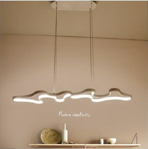 Lâmpadas pendentes Whiteblack Modern Led lustre para a sala de estar lustre de cozinha lustres pendurados aluminumescendentes leves