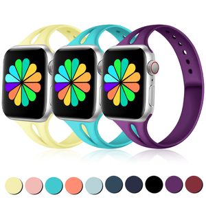 Silicone Iwatch -remmar för Smart Apple Watch Band Series 1 till 7 SE S7 Rand 38mm 40mm 41mm 45mm Universal Armband Designers Watchs Designer Wowen Bands Smartwatch