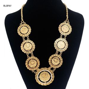 Colliers pendentifs modèles Collier turc Chaîne plaquée or Arabe Wedding Luxury Femelles Colliers de monnaie