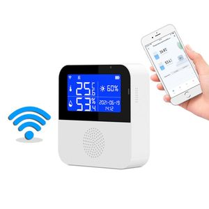 Epacket Smart Home Control Tuya WiFi Light Temperature and Humidity Detector Color Screen Thermometer Sensor Indoor & Outdoor238Y