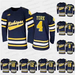 Ceomit College Hockey Navy Jersey Cam York Nick Blankenburg Matty Beniers Brendan Brisson Mike Knuble Strauss Mann Thomas Bordeleau Dylan Larkin