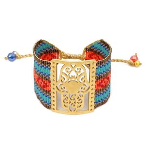 Braccialetti con ciondoli Go2boho Bracciale Miyuki nativo Donna Perline intrecciate Mano di Hamsa Bohemian Summer Beach Gioielli in acciaio Fatti a mano PulserasCharm