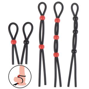 Adjustable Penis Ring Rope for Adults Men Silicone Ejaculation Delay Cock Scrotum Male Lasting Cockring Funny sexy Toys Beauty Items