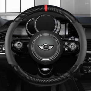 Steering Wheel Covers Carbon Fiber Leather Car Cover For MINI Cooper R50 R55 R56 F57 Clubman Countryman Clubvan Coupe Auto
