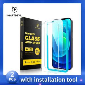 SmartDevil Screen Protector för iPhone Pro Max Anti Fingerprint HD Cleared Tempered Glass Protective Film för iPhone X XS T220809